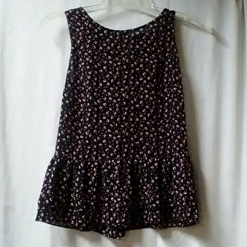 LOFT Black Peplum Tank Top Sleeveless